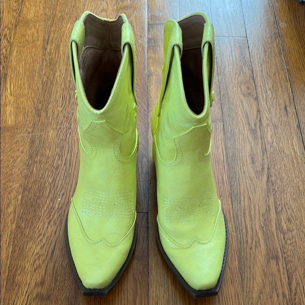 Neon Yellow Cowboy Boots